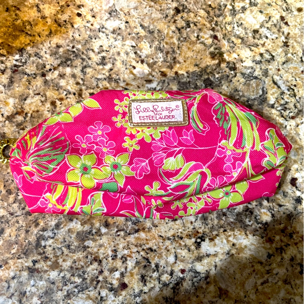 Lilly Pulitzer Estee Lauder Pink Green Floral Print Makeup - Main Image